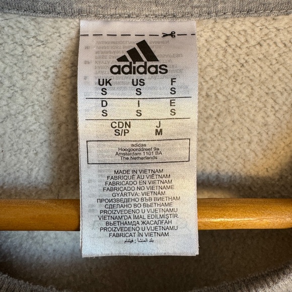 Adidas Mens Light Fleece Lined Sweatshirt Gray Small Long Sleeve Casual School - Picture 4 of 12